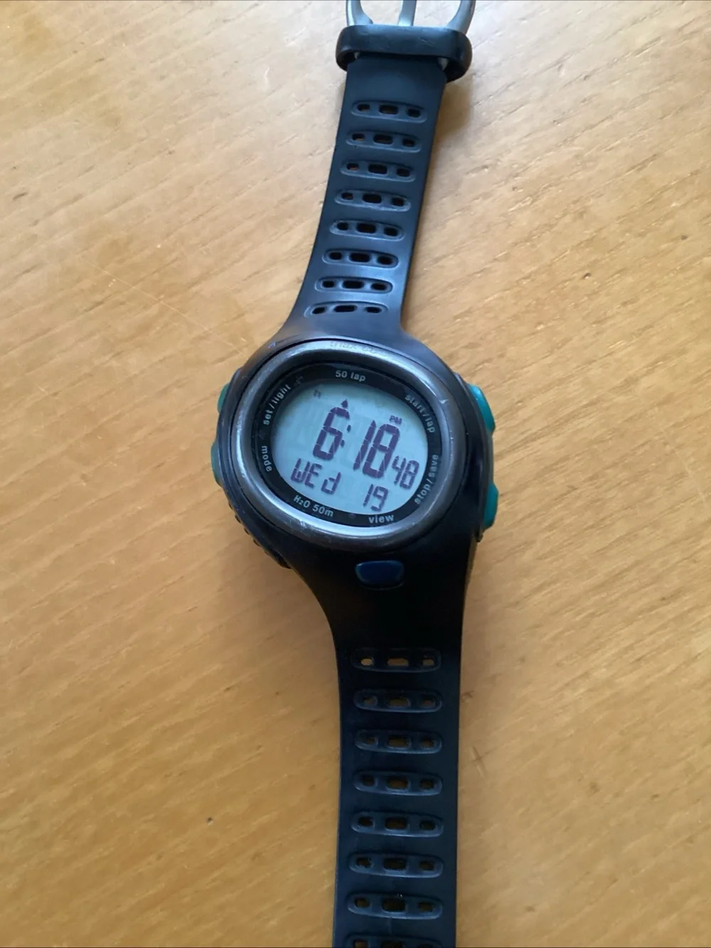 Nike Black Digital Sports Watch with Teal Accents